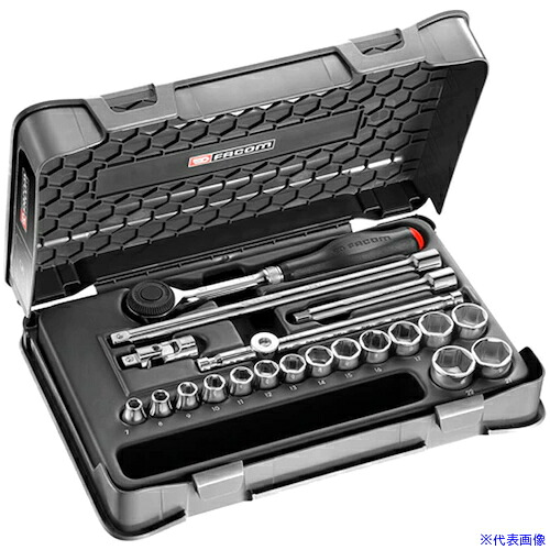 ■FACOM ソケットセット J.360－3P6 3/8 高速アクションツイストハンドルラチェット 20Pc J.3603P6(4504954)[送料別途お見積り][法人限定][掲外取寄]