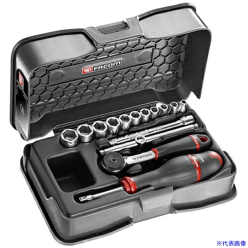 ■FACOM ラチェットセット R.161&minus;1P6U 1/4インチドライブ15Pc 高性能密閉型 R.1611P6U(4506444)[送料別途お見積り][法人限定][掲外取寄]｜ファーストFACTORY