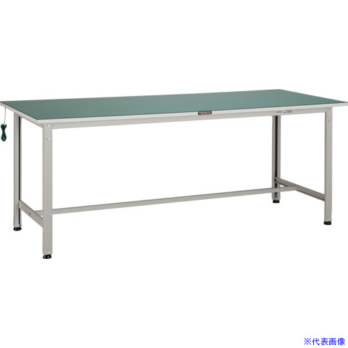 ■TRUSCO 軽荷重作業台(300kg)AE型 1800X750XH742 帯電防止マット張り ホワイト色 AE1800DW(4543041)[法人限定][直送元]
