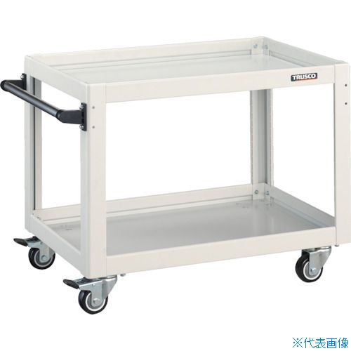 ■TRUSCO ツールワゴン ドルフィン 750×500 4輪自在 ウレタン車輪 ホワイト DLWS672UJW(4547578)