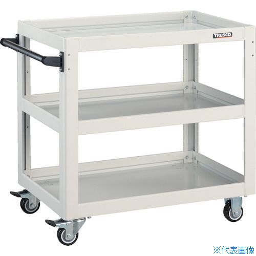 ■TRUSCO ツールワゴン ドルフィン 750×500 ウレタン車輪 ホワイト DLWS773UW(4547799)