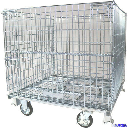 ■サンキン メッシュパレット 150mmキャスター付 1050&times;1050&times;1100 SCS5S(4594908)[法人限定][直送元]｜ファーストFACTORY