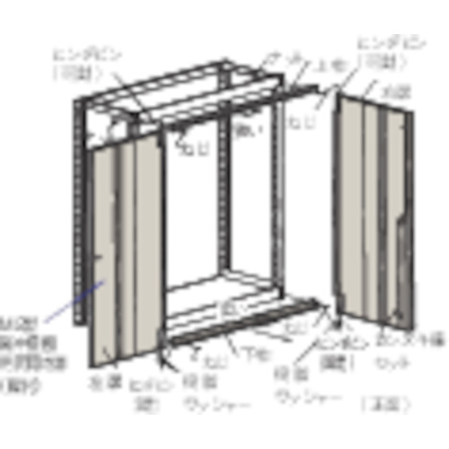 ■TRUSCO M2型棚用両開き扉 W1800XH1800 ネオグレー DM266DX(NG)(4613708)[法人限定][直送元]｜ファーストFACTORY