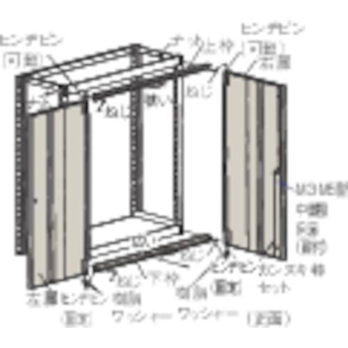 ■TRUSCO M3・M5型棚用両開き扉 1800XH1800 ネオグレー DMM66DX(NG)(4613741)[法人限定][直送元]｜ファーストFACTORY