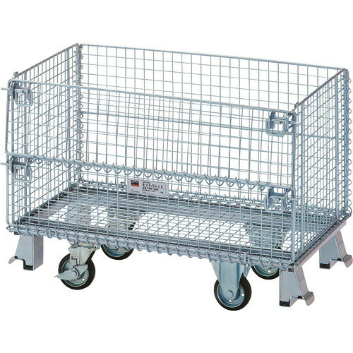 ■TRUSCO ネットパレット車輪付 間口800&times;奥行500&times;高さ580 300kg TNP1NS(4624041)[法人限定][直送元]｜ファーストFACTORY