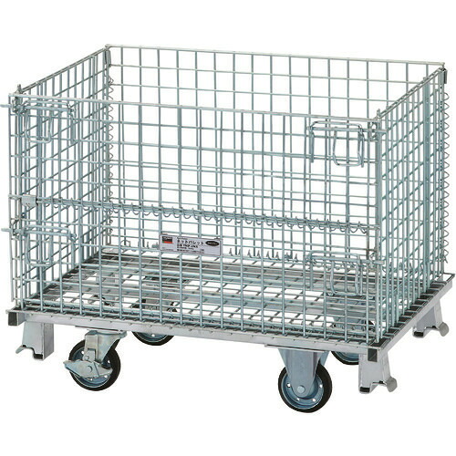 ■TRUSCO ネットパレット車輪付 間口900X奥行650X高さ750 500kg TNP2NS(4624068)[法人限定][直送元]｜ファーストFACTORY