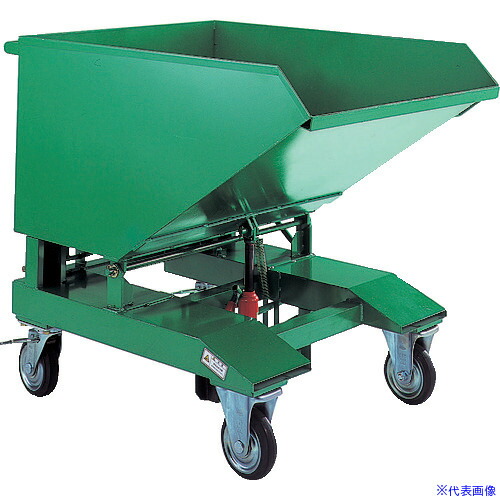 ■TRUSCO 廃棄物運搬車 スクラップ台車 油圧ジャッキ式 120L 均等荷重200kg VSP120JK(4650654)[法人限定][直送元]