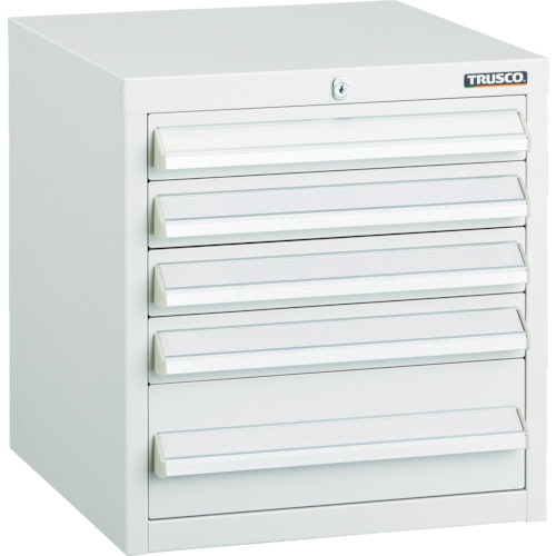 ■TRUSCO LVR型キャビネット 392X412XH420 引出5段 W LVR423W(4652304)｜ファーストFACTORY