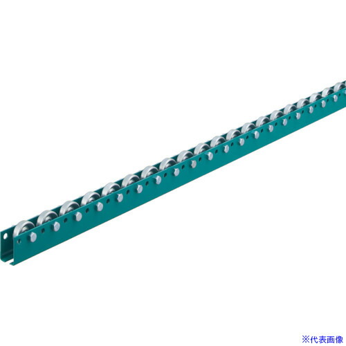 ■三鈴 単列型スチールホイールコンベヤ 径38×T12×D6 P100 1800mm MWF38T1018(4658949)[法人限定][直送元]