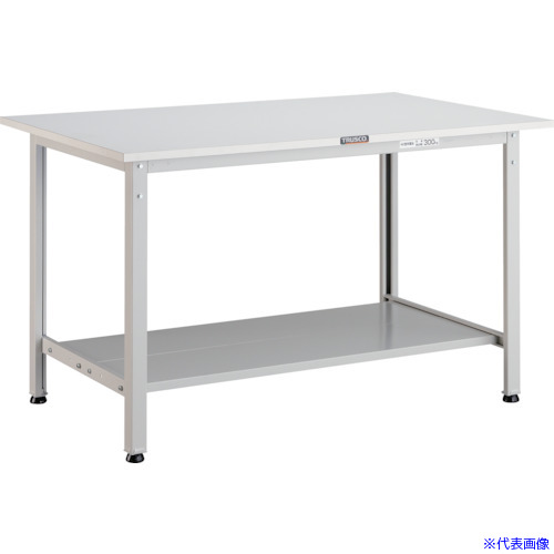 ■TRUSCO 軽荷重作業台(300kg)AE型 900X600XH740 下棚2枚付 ホワイト色 AE0960LT2W(4666771)[法人限定][直送元]