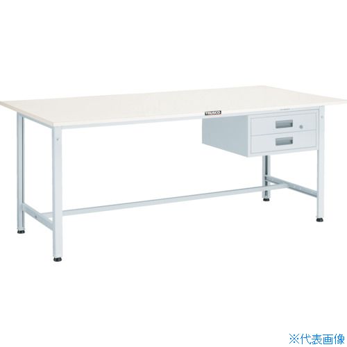 ■TRUSCO 軽荷重作業台(300kg)AE型 1500X750XH740 2段引出付 ホワイト色 AE1500F2W(4666984)[法人限定][直送元]｜ファーストFACTORY