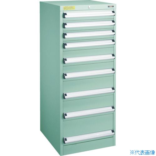 ■TRUSCO VE5S型中量キャビネット 500&times;550&times;H1200 引出9段 VE5S1201(4790243)[法人限定][直送元]｜ファーストFACTORY