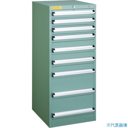 ■TRUSCO VE5S型中量キャビネット 500&times;550&times;H1200 引出9段 VE5S1204(4790278)[法人限定][直送元]｜ファーストFACTORY