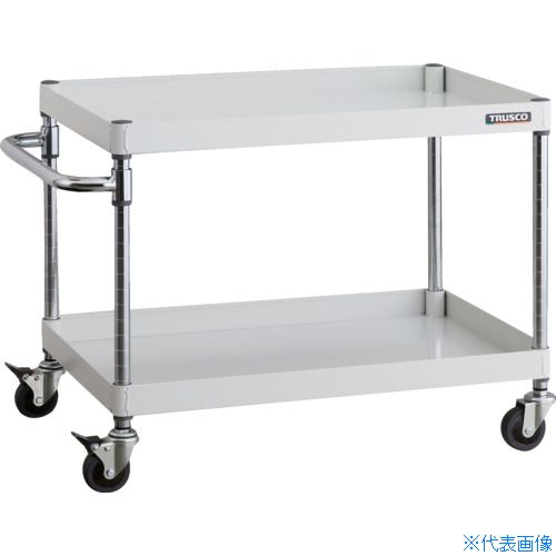 ■TRUSCO ツールワゴン フェニックスワゴン 省音 750X500XH600 2段 ホワイト PEW672CW(4882652)