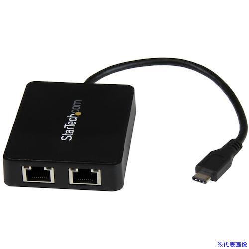 ■StarTech LANアダプター/USB-C/2x RJ45/10/100/1000Mbps/1x USB-Aポート US1GC301AU2R(4931405)