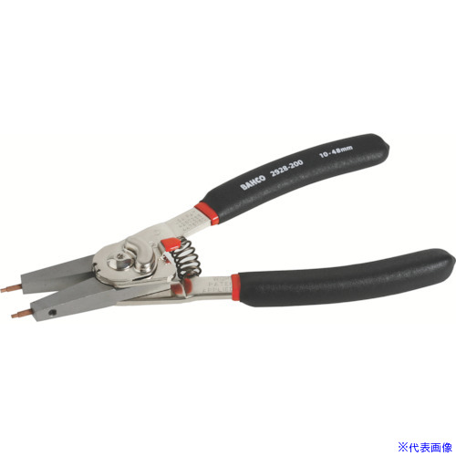 ■BAHCO 穴・軸兼用スナップリングプライヤー 全長250mm 穴用適合リング46−102mm 軸用適合リング32−102mm 2928250(4979249)|ファーストFACTORY