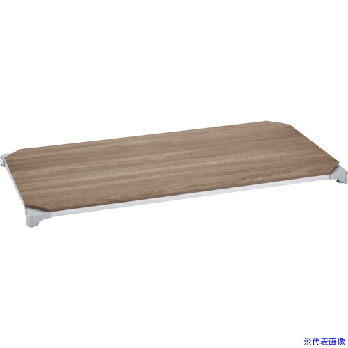 ■エレクター ベーシックシリーズウッドシェルフ W1200xD600mm ウォールナットウッド シルバーフレーム 天板用 B2448MWSD1(5065921)[送料別途見積り][法人・事業所限定][外直送]