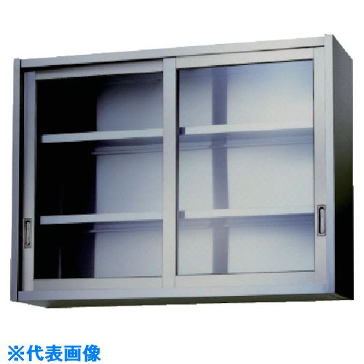 ■アズマ ステンレス吊戸棚(ガラス戸) 900×350×750 AS900G750(5108721)[法人限定][外直送元]