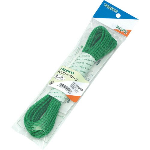 ■TRUSCO PEグリーンロープ 3つ打 線径3mmX長さ10m R310PEG(5112974)