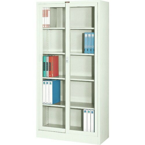 ■TRUSCO スタンダード書庫(D400) ガラス引違 880XH1790 N603G(5118981)[法人限定][直送元]