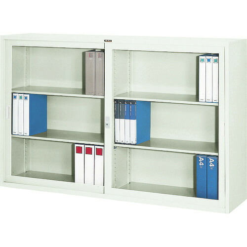 ■TRUSCO スタンダード書庫(A4判D400)ガラス引違W1760XH1110 FJG40G11W(5206740)[法人限定][直送元]
