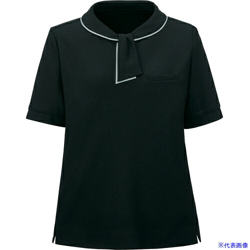 ■GROW ポロシャツ 半袖 黒 レディース 事務服 ブラック 4L GCSL2303B94L(5214618)[送料別途お見積り][法人限定][掲外取寄]