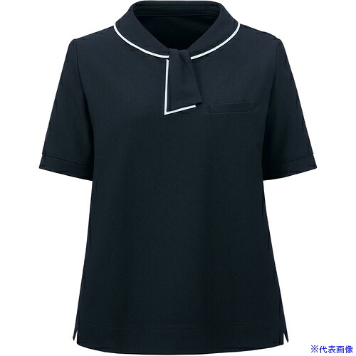 ■GROW ポロシャツ 半袖 紺 レディース 事務服 ネイビー SS GCSL2303K3SS(5214633)[送料別途お見積り][法人限定][掲外取寄]