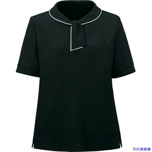 ■GROW ポロシャツ 半袖 黒 レディース 事務服 ブラック M GCSL2303B9M(5214666)[送料別途お見積り][法人限定][掲外取寄]