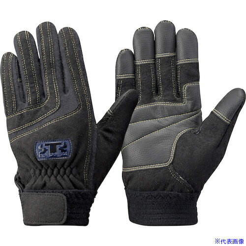 ■トンボレックス パラ系アラミド繊維&人工皮革製手袋 ブラック K512BKL(5220949)[送料別途お見積り][法人限定][掲外取寄]
