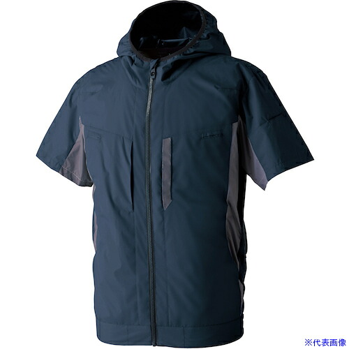 ■SOWA 8349－01 EF半袖ブルゾン ネイビー 4L 83490114L(5290876)[送料別途お見積り][法人限定][掲外取寄]