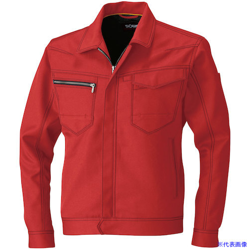 ■SOWA 9663 長袖ブルゾン レッド 8L 9663438L(5306206)[送料別途お見積り][法人限定][掲外取寄]