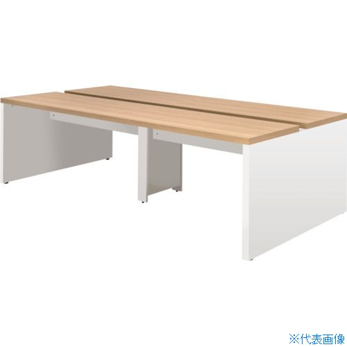 ■アールエフヤマカワ ソリード フリーアドレス用デスク2 W2400&times;D1201 ホワイト&times;ブラック脚 RFTFT22412OAWL(5334965)[法人限定][直送元]｜ファーストFACTORY