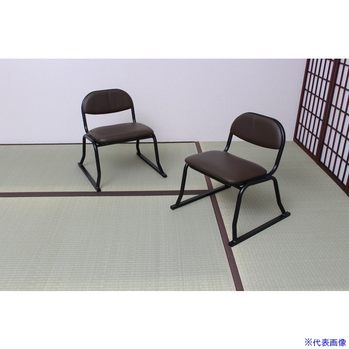 ■TASSCOM 背付き和座敷チェア ブラウン TAN883BR(5370856)[法人限定][外直送元]