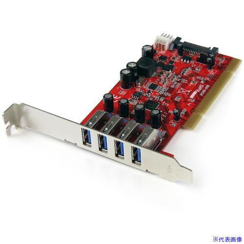 ■スターテック USB増設 PCIカード/ 4x USB-A/5Gbps/SATA電源コネクター/インターフェースボード PCIUSB3S4(5400076)[法人・事業所限定][外直送元]