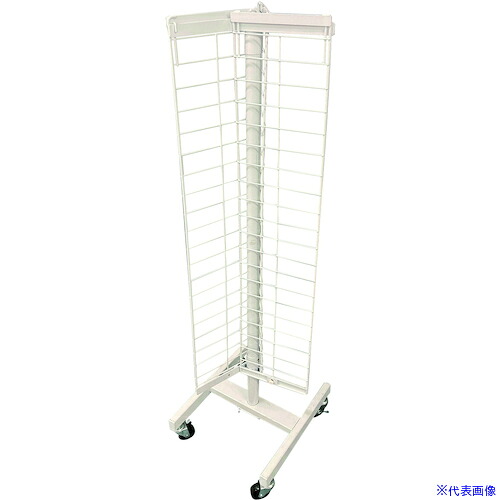 ■DAIDOHANT 回転ネット什器 三面 白 TKN－3 キャスター付 フック30本付 10195600(5426783)[送料別途お見積り][法人限定][掲外取寄]