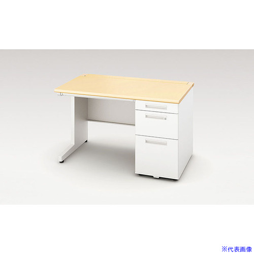 ■NAIKI 片袖デスク(ロングストローク XEHH型/天板:シルクウッド 本体:クリアーホワイト/W1200&times;D800&times;H720 XEHH128KWS(5438726)[送料別途お見積り][法人限定][外直送]｜ファーストFACTORY