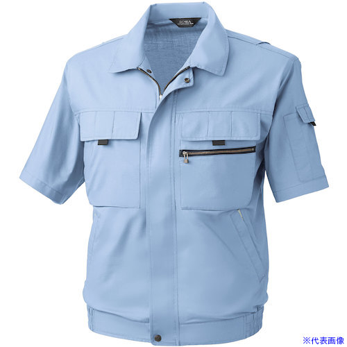 ■桑和 481 半袖ブルゾン サックス 6L 4812096L(5458309)[送料別途お見積り][法人限定][掲外取寄]