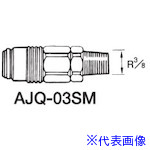 ■アネスト岩田 エアーホース用継手 クイックジョイント(ソケット) 接続口径R3/8 AJQ03SM(5473676)×10[送料別途お見積り][法人限定][外直送]