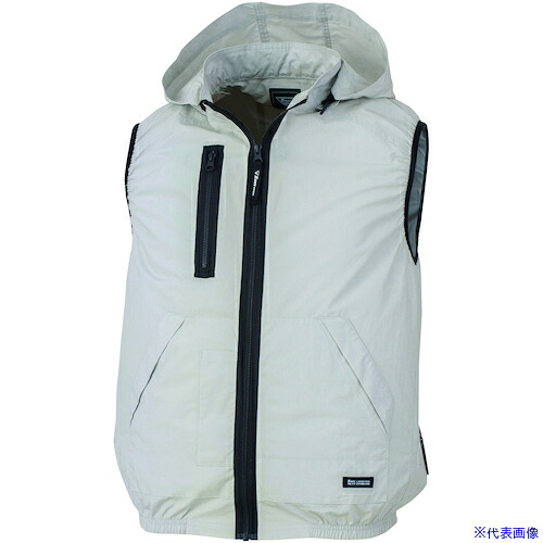 ■XEBEC 空調服ベスト(フード付き)XE98029－22－L シルバーグレー XE9802922L(5520278)[送料別途お見積り][法人限定][掲外取寄]