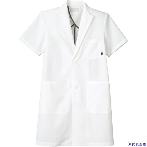 ■FOLK 男子シングルコート半袖 ホワイト M 1542PH1M(5529885)[送料別途お見積り][法人限定][掲外取寄]