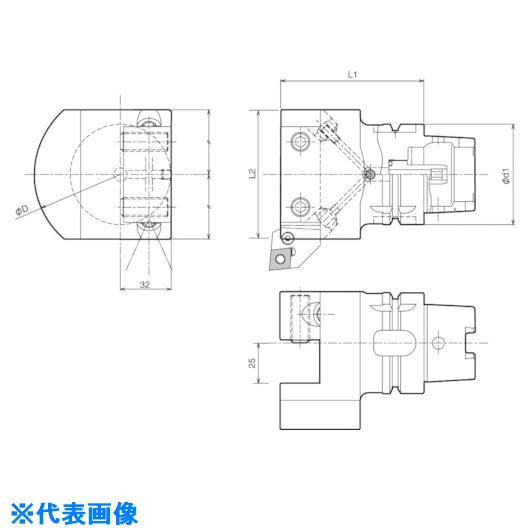 ■京セラ ツーリング機器 外径・端面加工角シャンク取付用ホルダ T63HS2525120F(5532302)[送料別途お見積り][法人限定][掲外取寄]