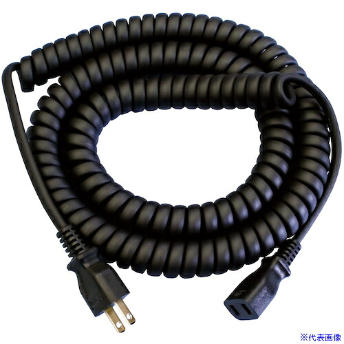 ■長岡特殊電線 カーリータップ 黒 最大3m 抗菌 EC03BK(5550062)[送料別途お見積り][法人限定][外直送]｜ファーストFACTORY