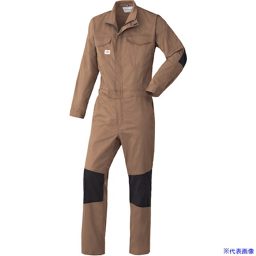 ■AUTO－BI SS(春夏)モデル つなぎ服22011－017ブラウン－sサイズ 22011017S(5622612)[送料別途お見積り][法人限定][掲外取寄]
