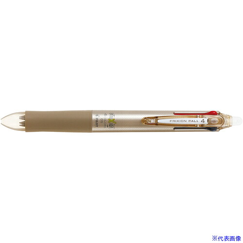 ■PILOT まとめ買い 消せるボールペン フリクションボール4 0.5 黒・赤・青・緑4色ボールペン シャンパンゴールド 10本セット LKFB80EFCGD10P(5644505)