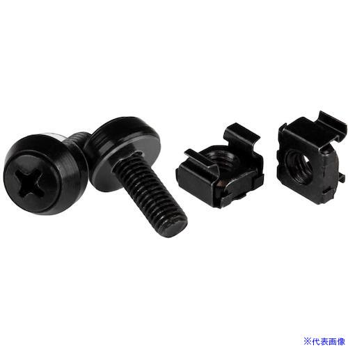 ■スターテック サーバーラック金具/ケージナット・ネジ/M6/100セット/ブラック/IT AV ネットワーク機器 ラック用 CABSCREWM62B(5723261)[法人・事業所限定][外直送元]｜ファーストFACTORY