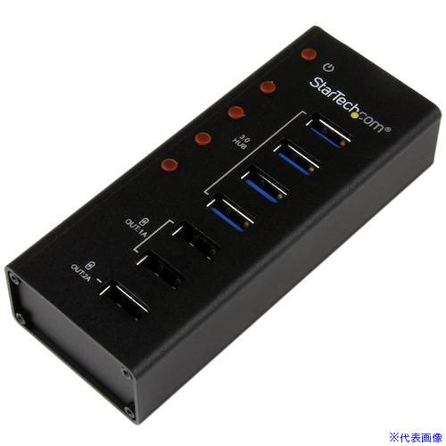 ■StarTech USBハブ/USB 3.0/4x Type－A + 3x 充電専用ポート/壁面設置対応/メタル筐体 ST4300U3C3(5724928)[法人限定][外直送元]