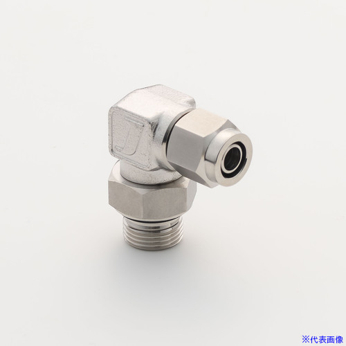 ■潤工社 ステンレス継手 ポジショナブルエルボ 6×4mm G1/8 LA6X4G18SUS(5726127)×10[送料別途お見積り][法人限定][掲外取寄]