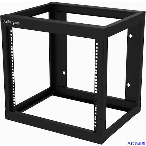 ■スターテック サーバーラック/9U/19インチ/壁掛けタイプ/取付奥行43.2cm/2ポストオープンフレーム/パッチパネル用ラック RK919WALLO(5726520)[法人・事業所限定][外直送元]｜ファーストFACTORY