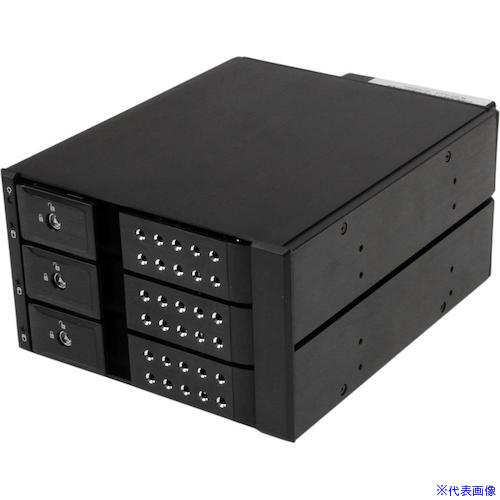■スターテック SATA SAS HDDリムーバブルケース/3ドライブ/2x 5.25インチベイ/アルミニウム製/モバイルラック HSB3SATSASBA(5726560)[法人・事業所限定][外直送元]｜ファーストFACTORY