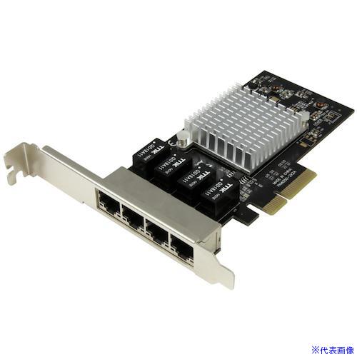 ■スターテック ネットワークアダプターカード/PCI Express x4/4ポート/ギガビット RJ45 LAN カード ST4000SPEXI(5743759)[法人・事業所限定][外直送元]